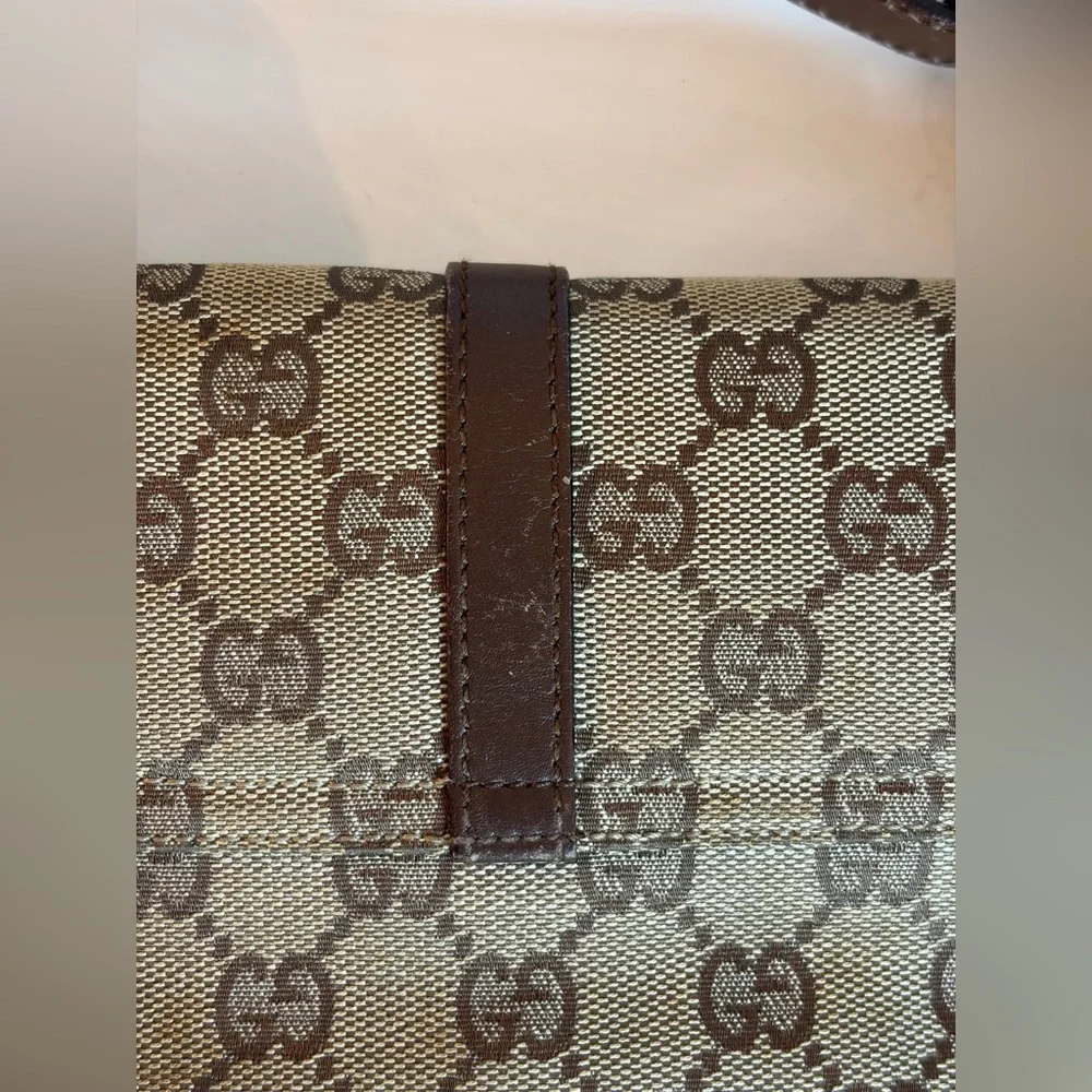 Vintage Gucci, Jackie O Bag GG Supreme Canvas & Brown Leather Bag UNISEX - Picture 6 of 13